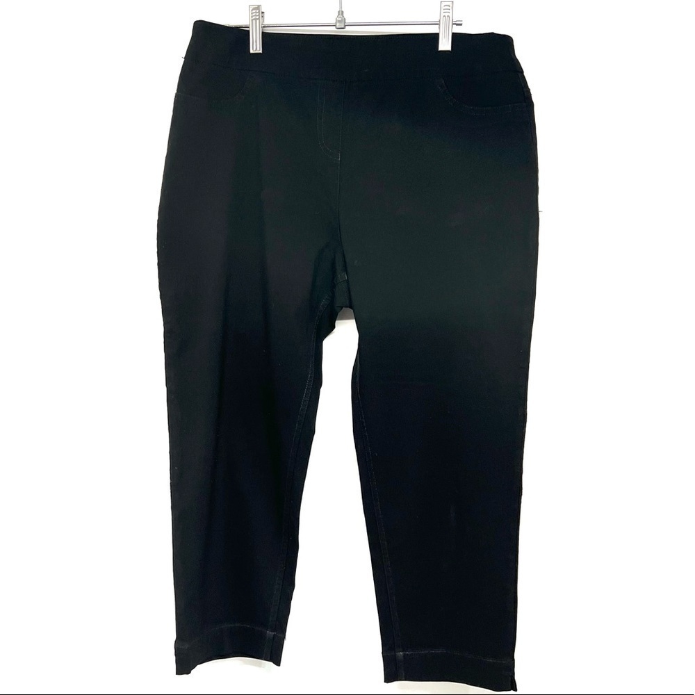 Soft Surroundings Black Stretchy Pull On Cropped Pants - Picture 1 of 11